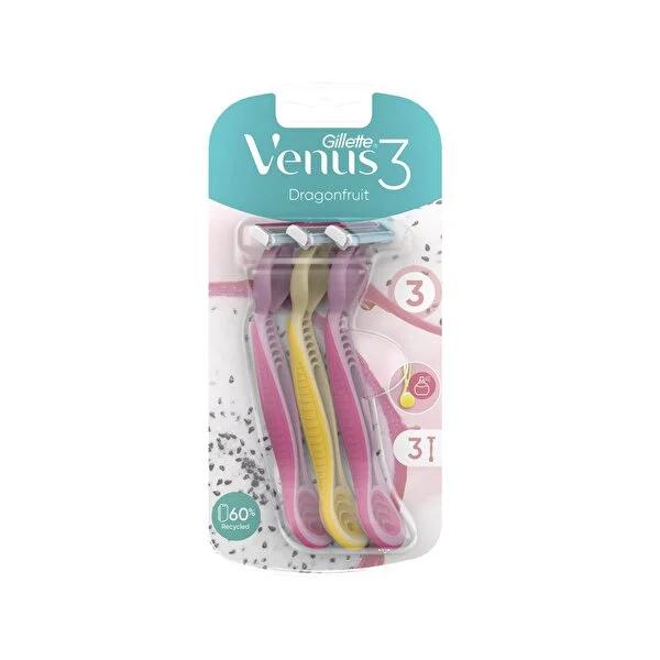 Gillette Venus Dragonfruit Razor Blades for Women - Triple Blade, Moisturizing Strips, Pivoting Heads