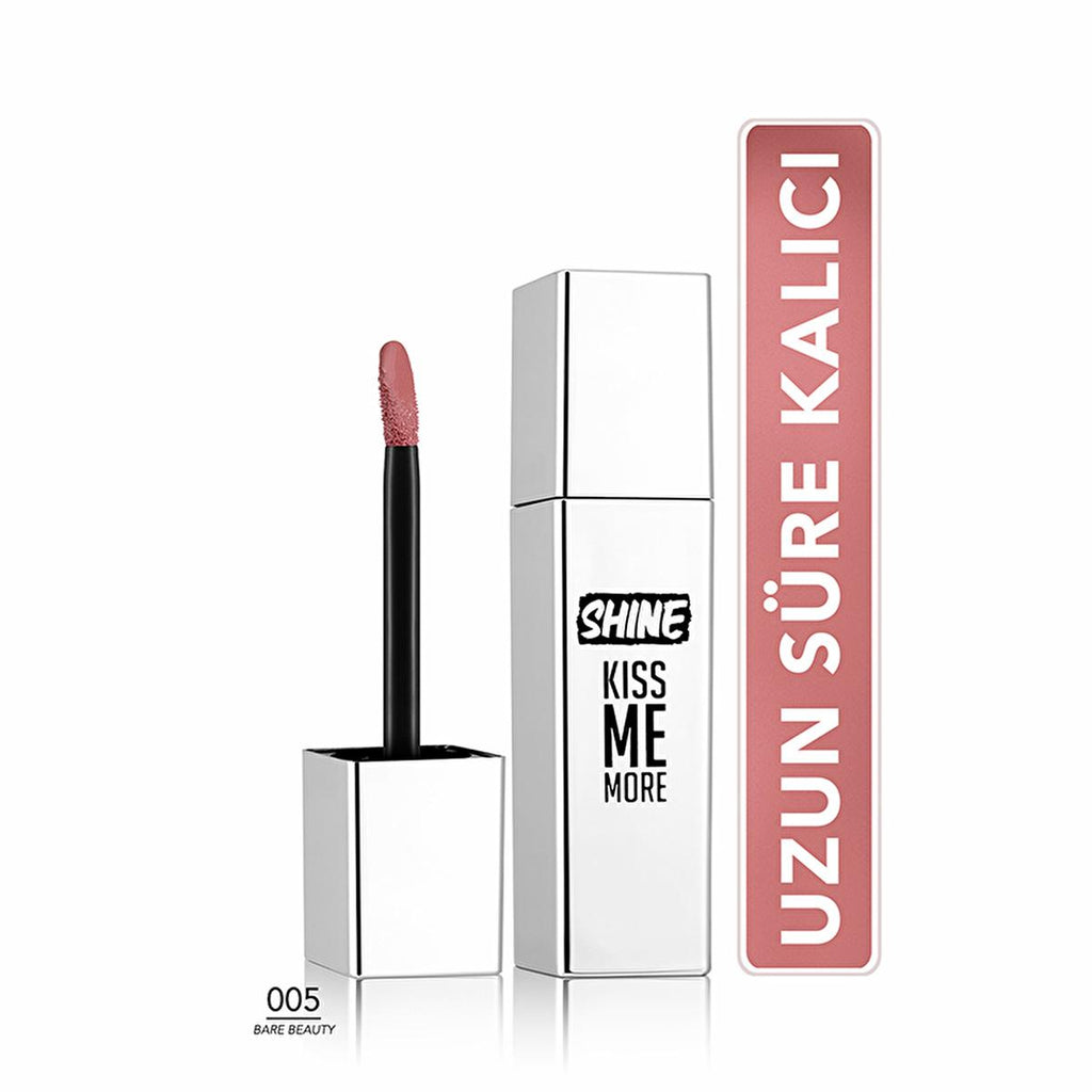 Flormar Liquid Lipstick - Shine Kiss Me More, Long-Lasting & Moisturizing Lip Color with Hyaluronic Acid & Murumuru Oil