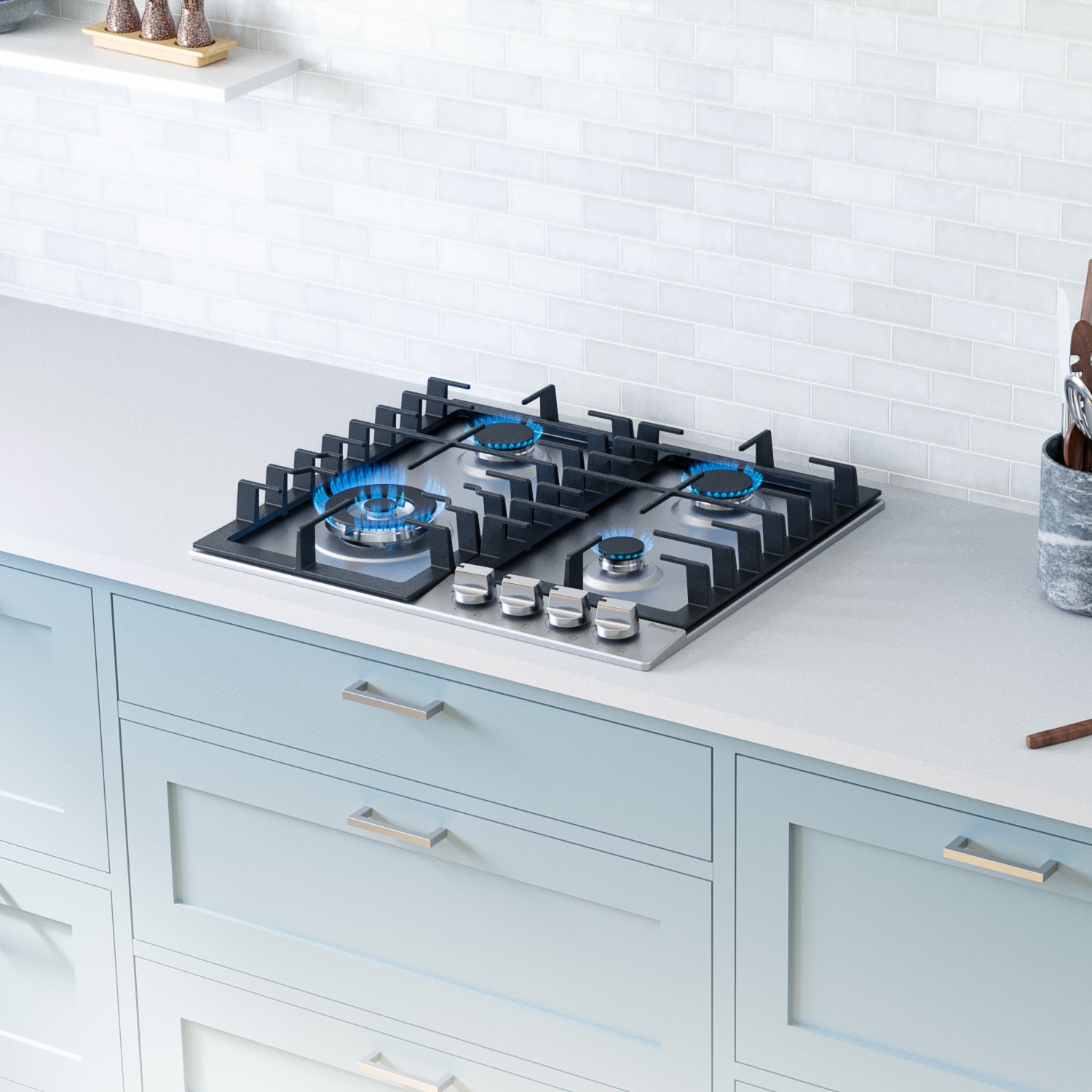 Rangaire 24" Gas Cooktop 4 Burners Stainless Steel RCG241S – Rangaire Appliances, view 2