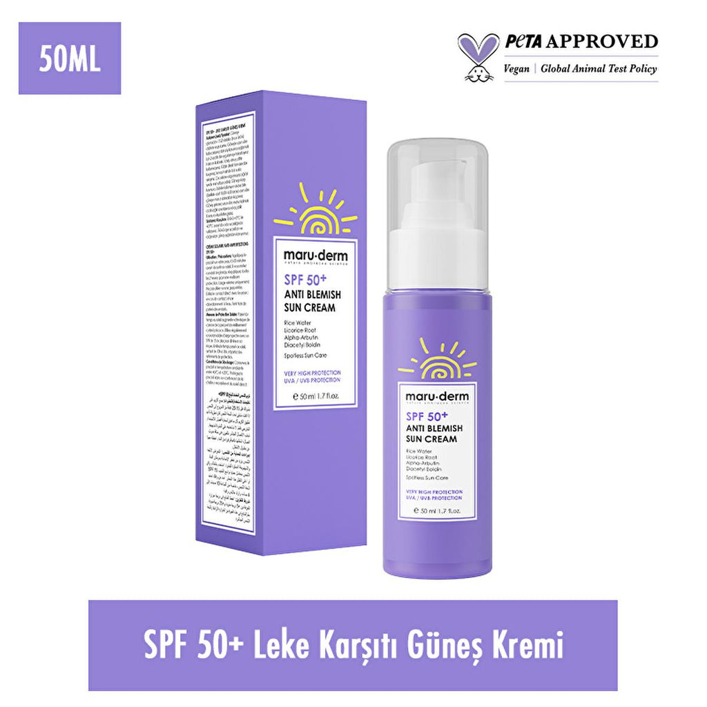 Maruderm SPF 50+ Anti-Tan Sunscreen Cream for Flawless Skin | 50 ml