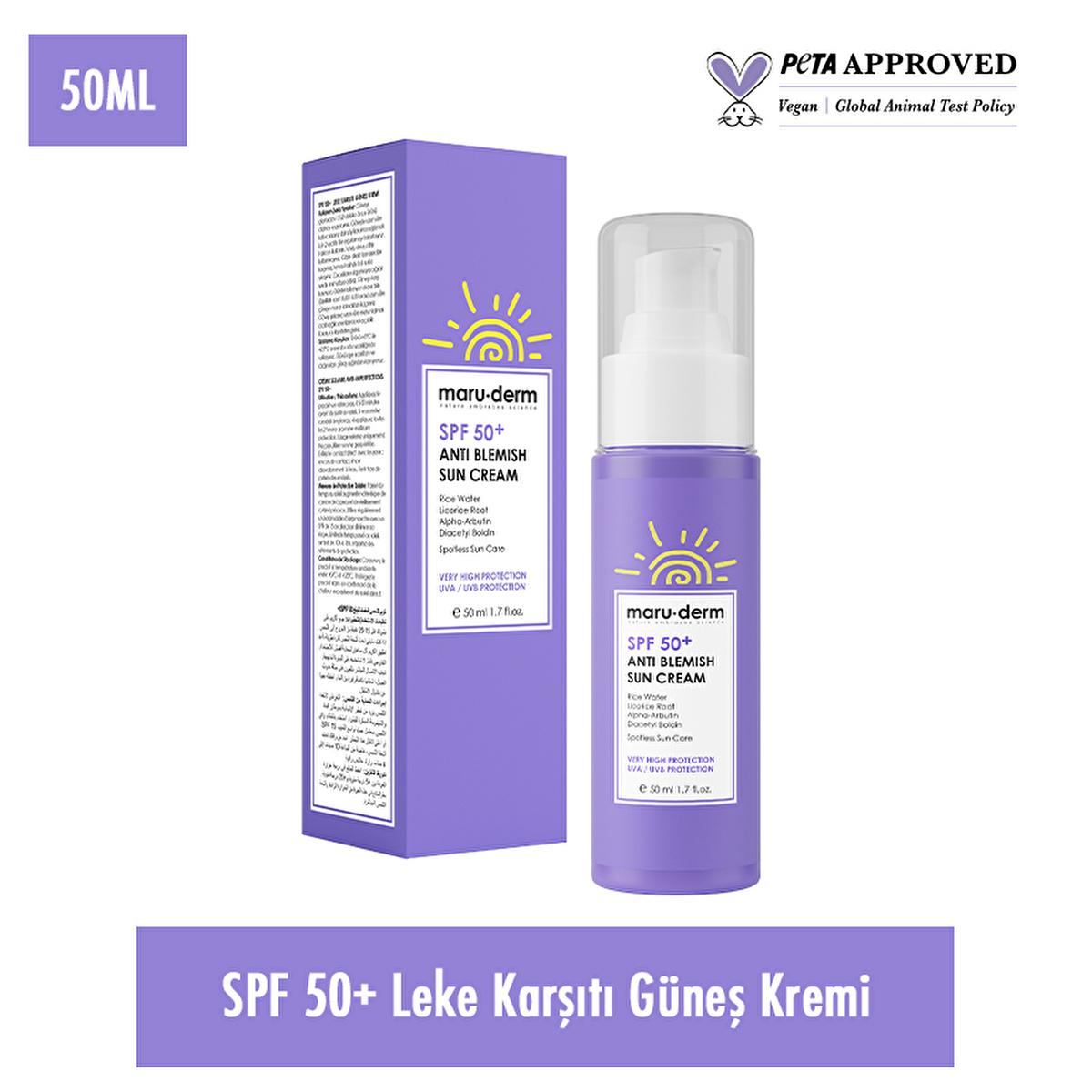 Maruderm SPF 50+ Anti-Tan Sunscreen Cream for Flawless Skin | 50 ml