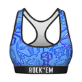 Rock 'Em Socks Rock 'Em Socks Women's Sports Bra - Hex Drip (Cobalt) — main product shot