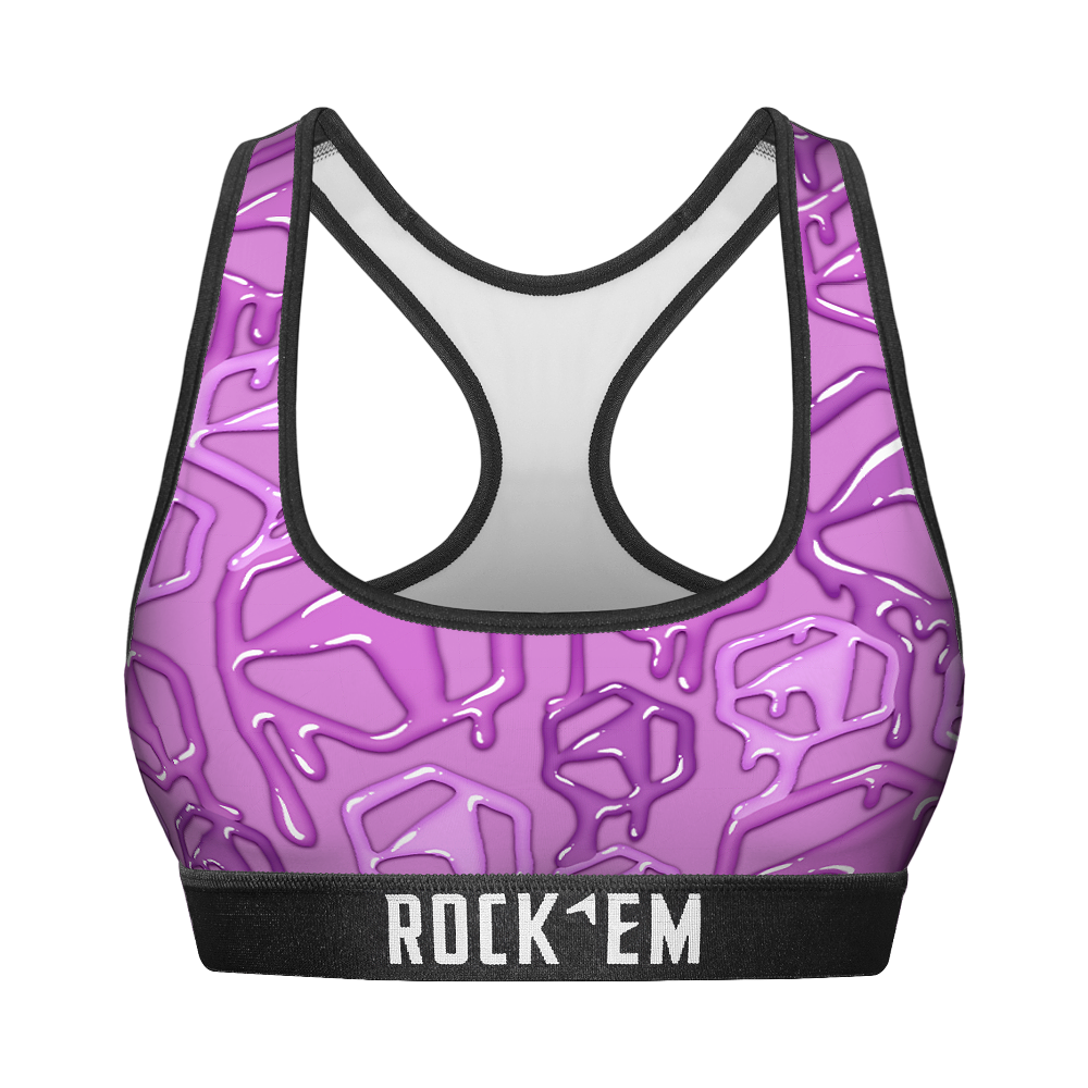 Rock 'Em Socks Rock 'Em Socks Women's Sports Bra - Hex Drip (Lilac) — main product shot