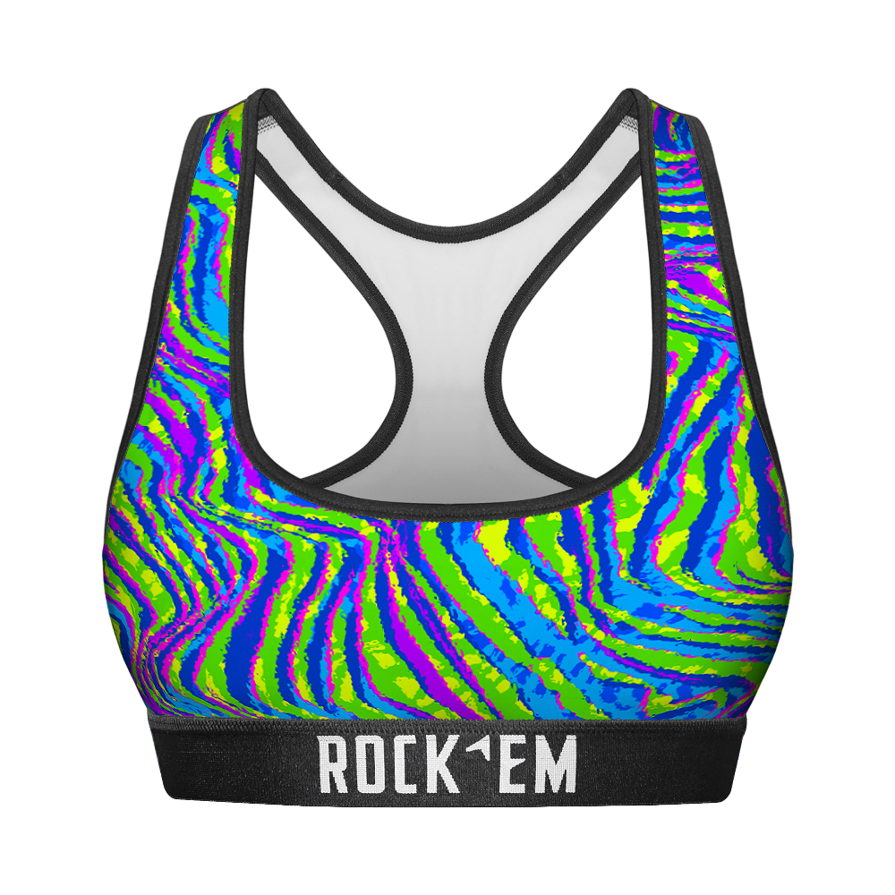Rock 'Em Socks Rock 'Em Socks Women's Sports Bra - Neon Wave — main product shot