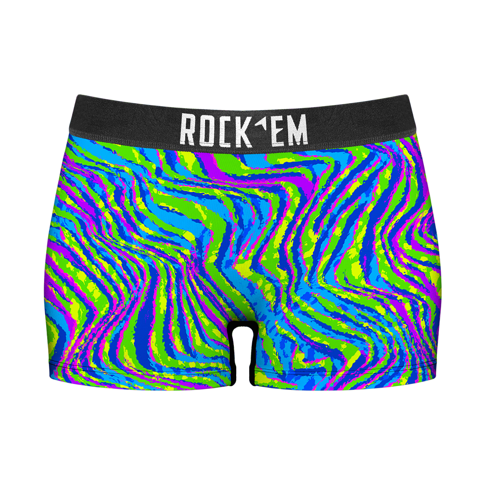 Rock 'Em Socks Women's Boy Shorts - Neon Wave