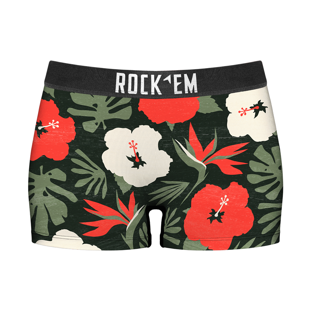 Rock 'Em Socks Rock 'Em Socks Women's Boy Shorts - Paradise Palm — main product shot
