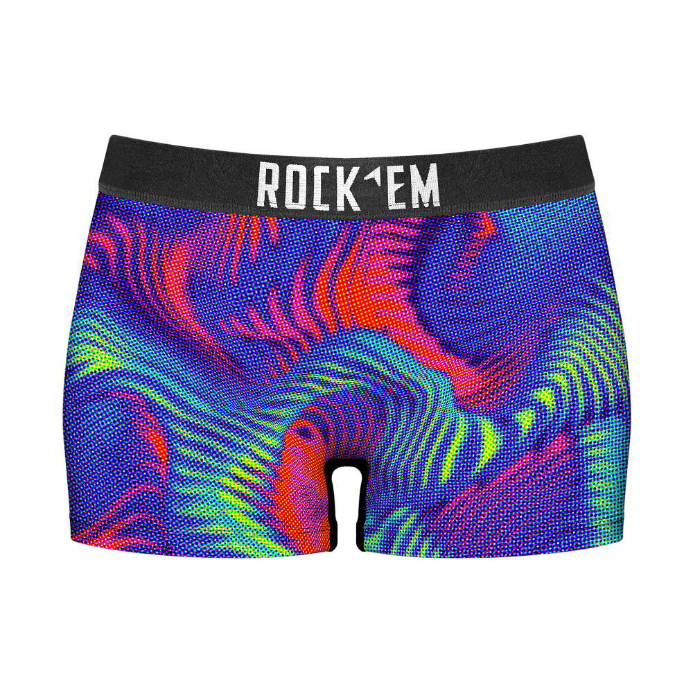 Rock 'Em Socks Rock 'Em Socks Women's Boy Shorts - Rainbow Trips — main product shot