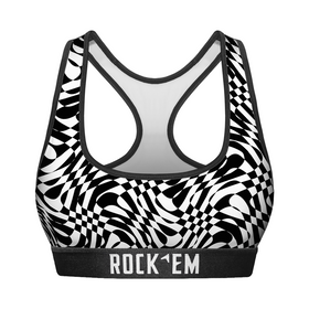 Rock 'Em Socks Women's Sports Bra - Wavy Checkers