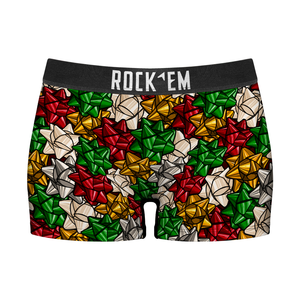 Rock 'Em Socks Rock 'Em Socks Women's Boy Shorts - Gift Bows — main product shot
