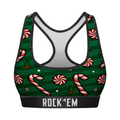 Rock 'Em Socks Rock 'Em Socks Women's Sports Bra - Peppermint Stripe — main product shot
