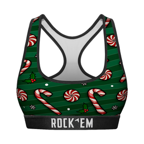 Rock 'Em Socks Women's Sports Bra - Peppermint Stripe
