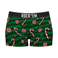 Rock 'Em Socks Rock 'Em Socks Women's Boy Shorts - Peppermint Stripe — main product shot