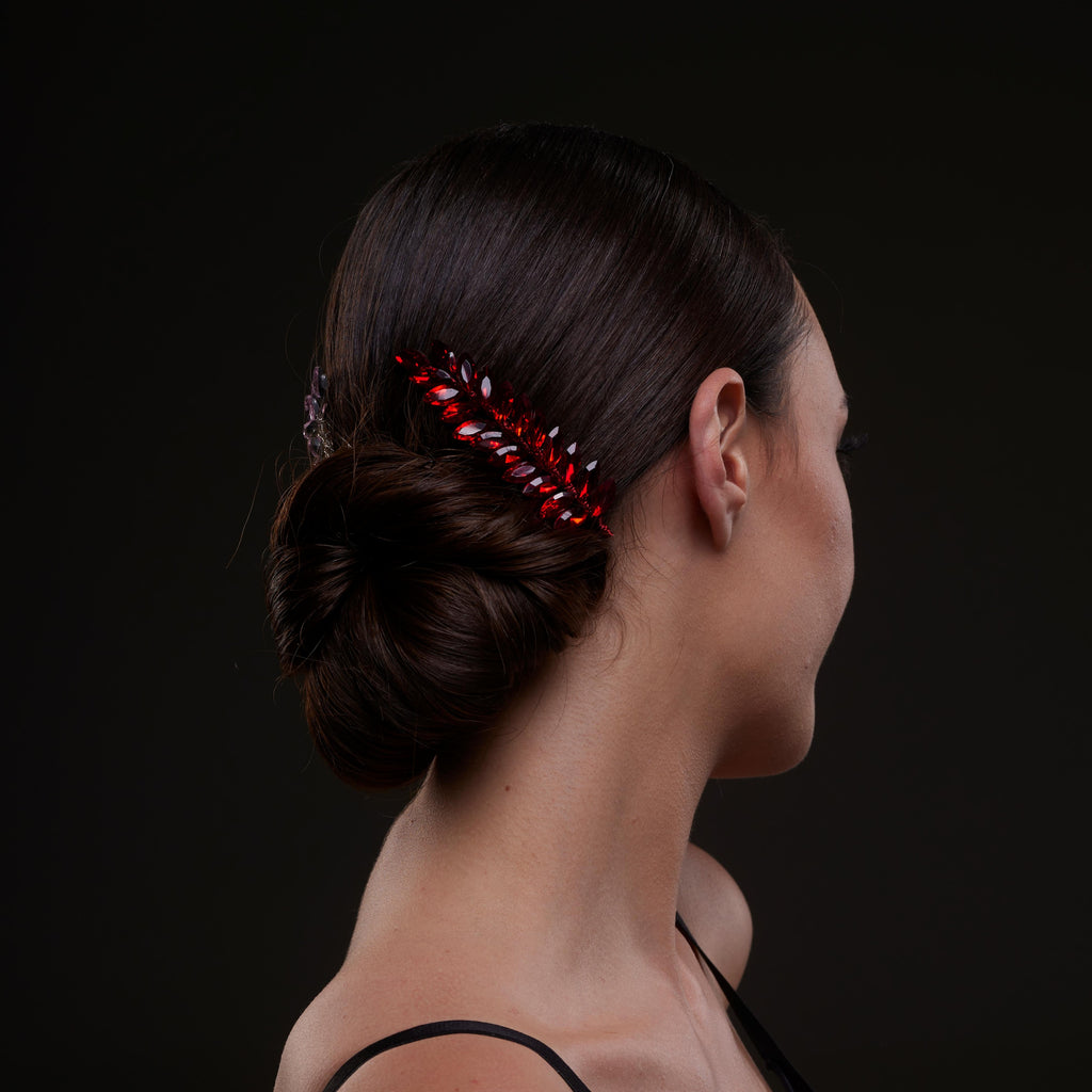 Elegant Red Crystal 2-Piece Hair Comb Set – Bridal Port, view 7