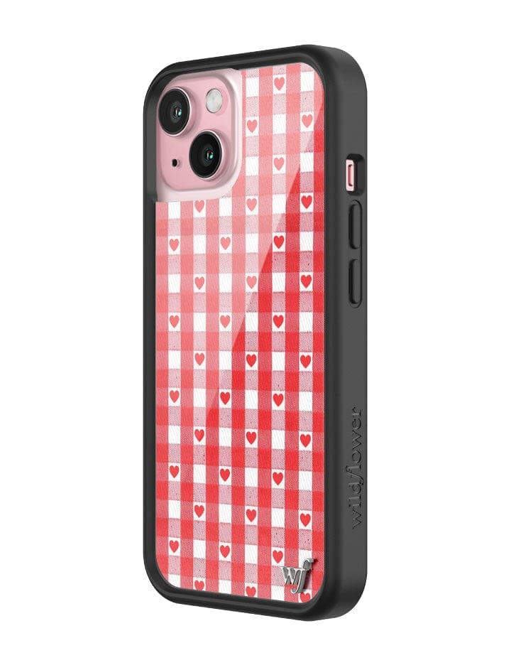Gingham Hearts | Red iPhone Case