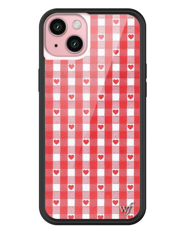 Gingham Hearts | Red iPhone Case