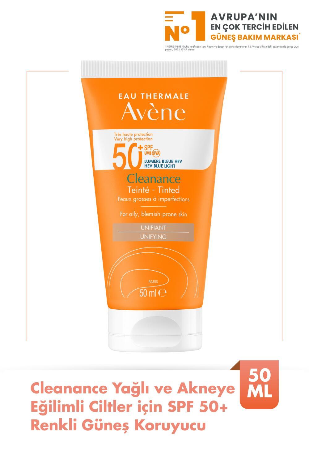 Avene Cleanance SPF 50+ Colored Sunscreen for Oily & Acne-Prone Skin - Non-Greasy, Tinted Protection