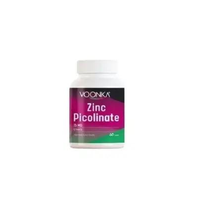 Voonka Zinc Picolinate: Highly Absorbable Zinc Supplement for Enhanced Immunity & Optimal Health - 60 Tablets, 15mg Zinc