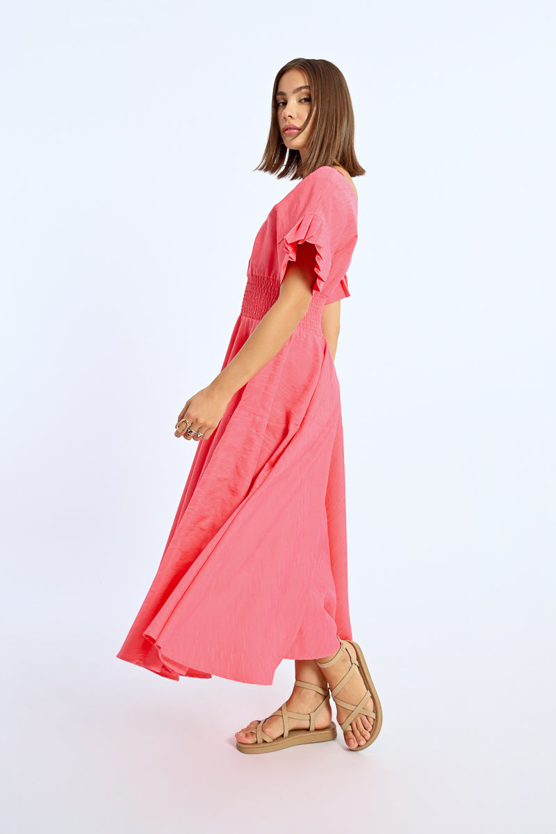 KADOU BOUTIQUE Pretty In Pink Maxi Dress — detail close-up