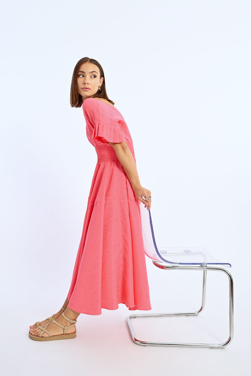 KADOU BOUTIQUE Pretty In Pink Maxi Dress — side view