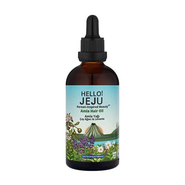 Hello Jeju Amla Hair Oil: Natural Hair Growth, Anti-Hair Loss, Shine & Density - Tea Tree & Lavender Infused, 3.38 fl oz