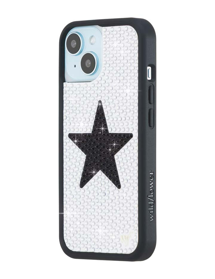 Rhinestone Star | White and Black iPhone Case
