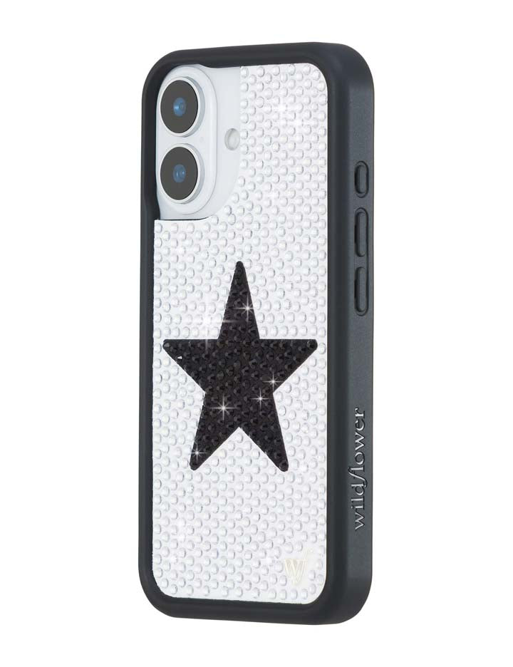Rhinestone Star | White and Black iPhone Case