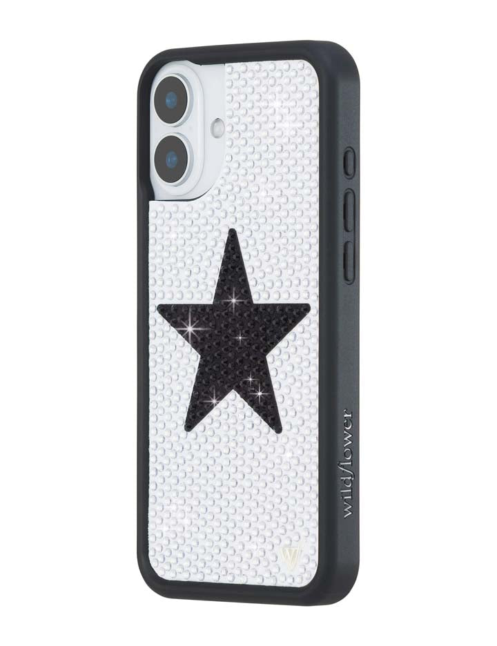 Rhinestone Star | White and Black iPhone Case