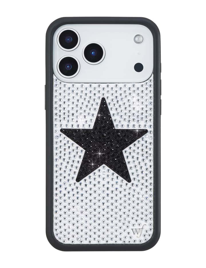 Rhinestone Star | White and Black iPhone Case