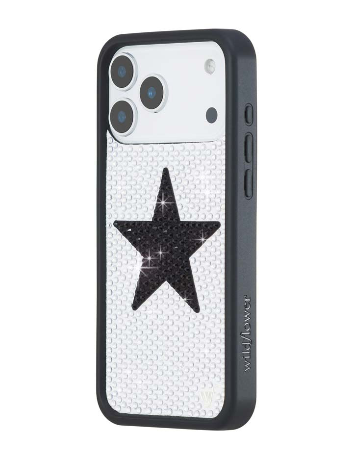 Rhinestone Star | White and Black iPhone Case