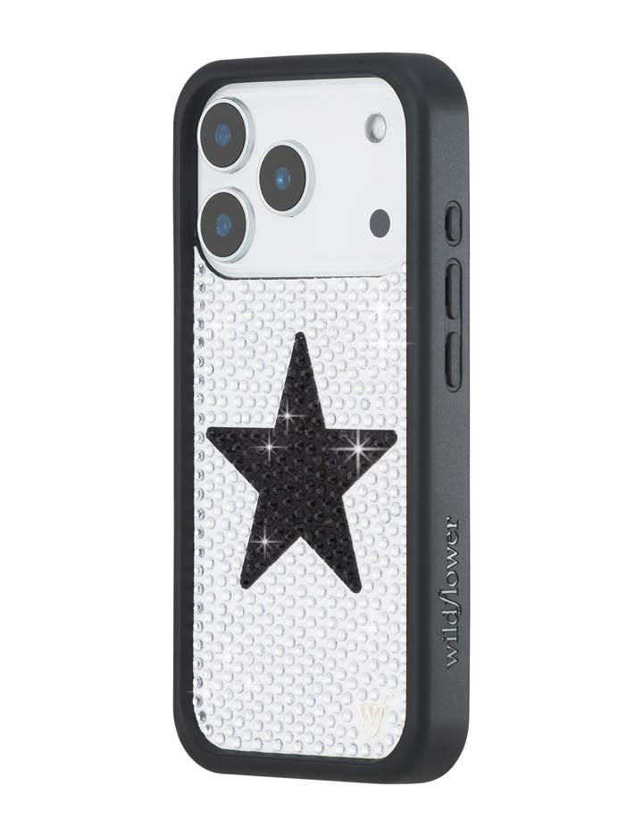 Rhinestone Star | White and Black iPhone Case