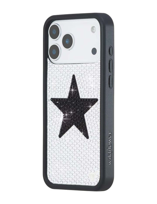 Rhinestone Star | White and Black iPhone Case