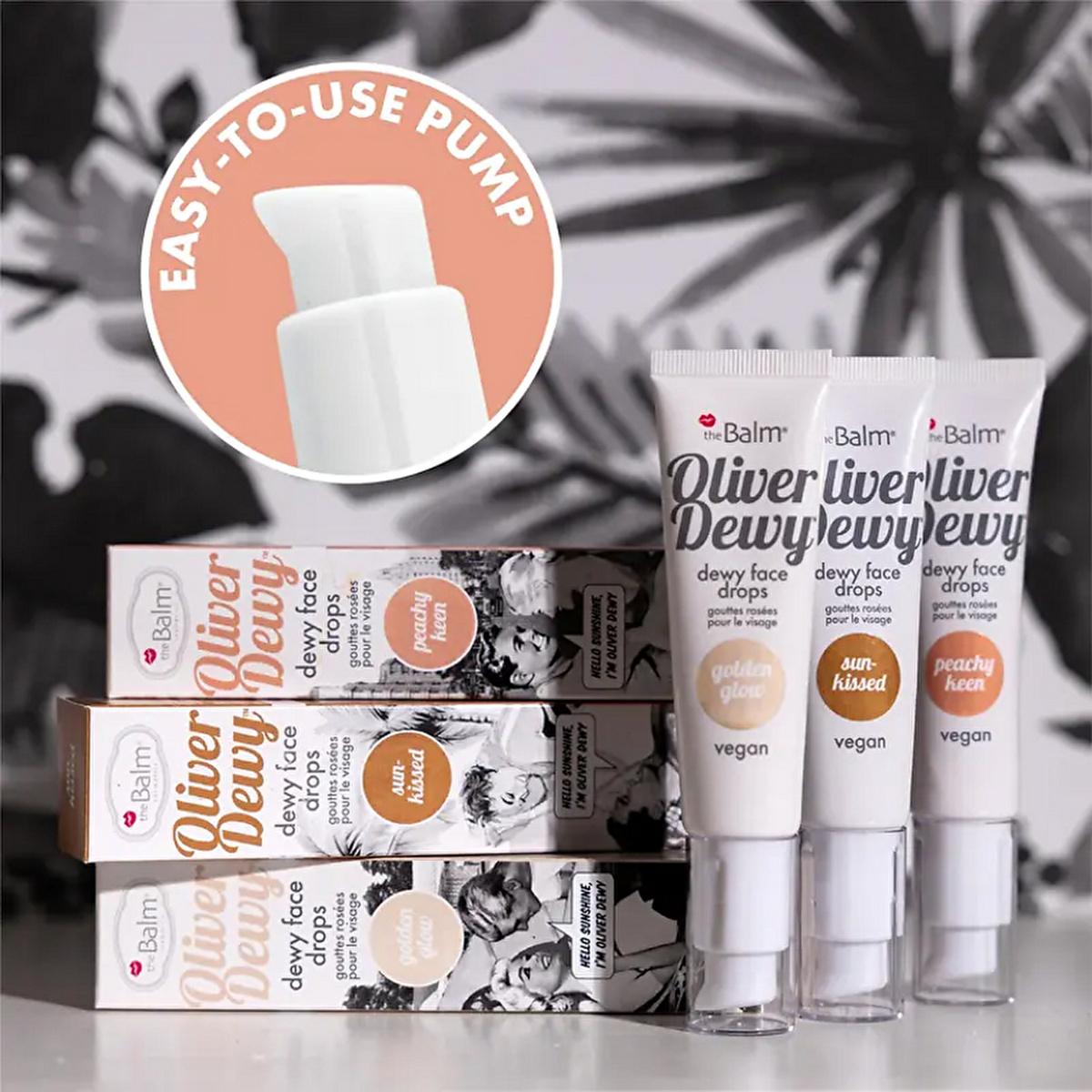 theBalm Oliver Dewy Face Drops - Sun Kissed Liquid Highlighter for Radiant, Sun-Kissed Glow & Buildable Shimmer