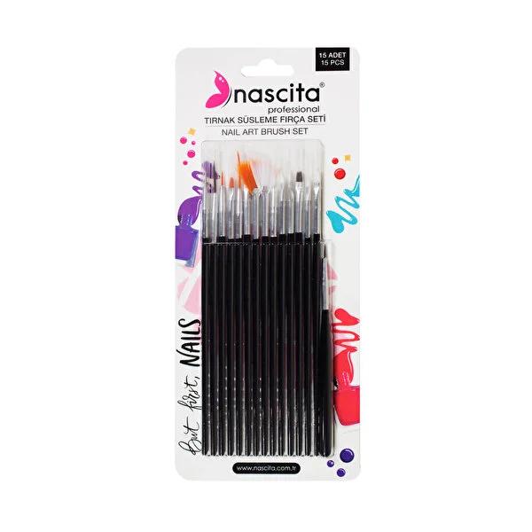 Nascita 15-Piece Nail Art Brush Set for Professional Nail Art Designs