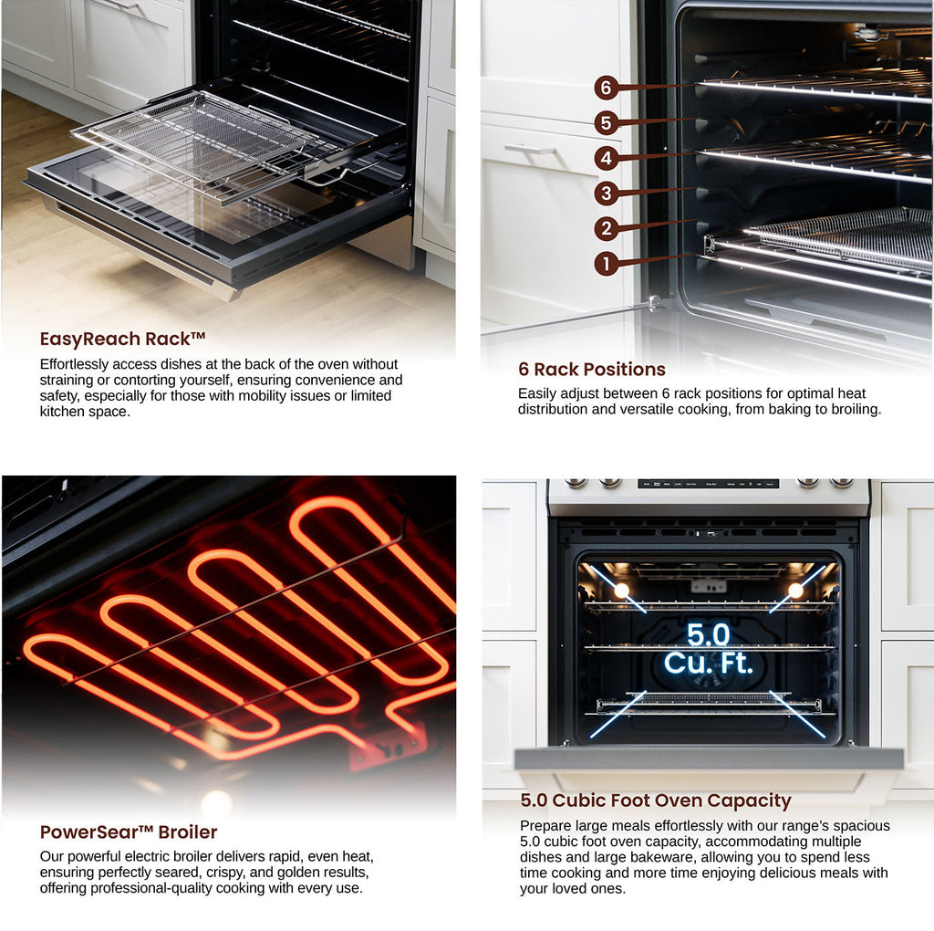 Rangaire 30" Electric Range AirFry Convection Oven Slide-in Stainless Steel RRE303TS – Rangaire Appliances, view 4