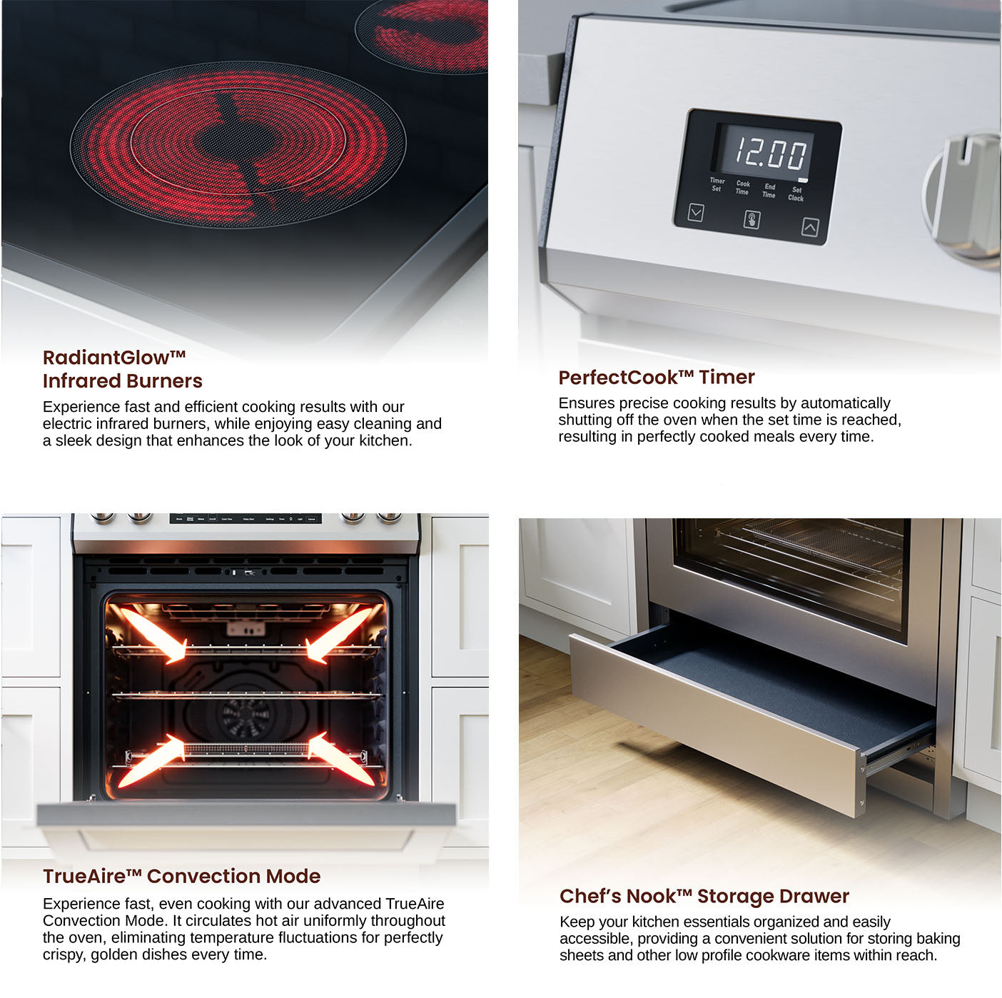 Rangaire 30" Electric Range AirFry Convection Oven Slide-in Stainless Steel RRE303TS – Rangaire Appliances, view 3