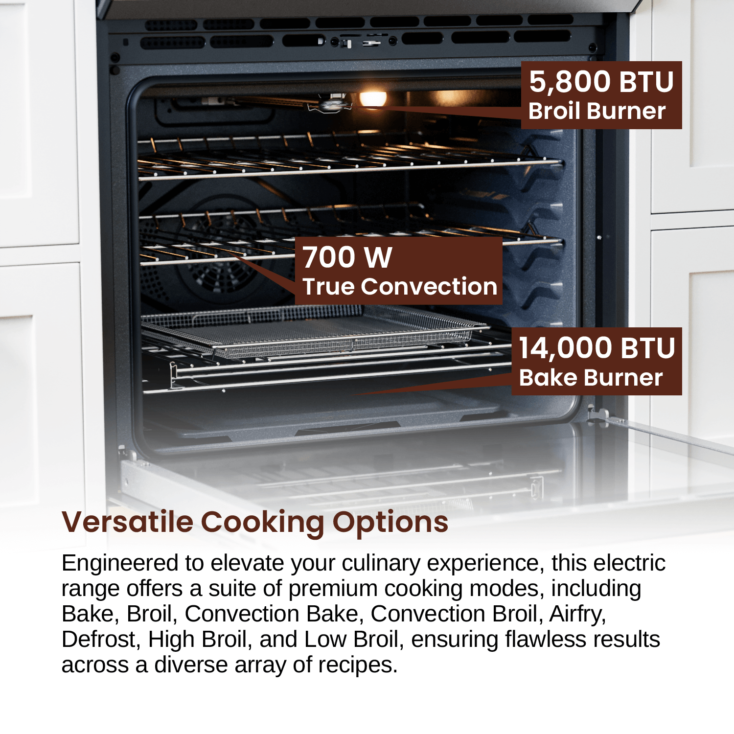 Rangaire 30" Gas Range Self-cleaning Air Fry True Convection Oven Slide-in Stainless Steel RRG303GS – Rangaire Appliances, vi