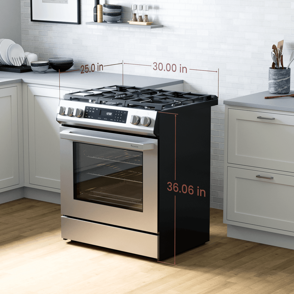 Rangaire 30" Gas Range Self-cleaning Air Fry True Convection Oven Slide-in Stainless Steel RRG303GS – Rangaire Appliances, vi