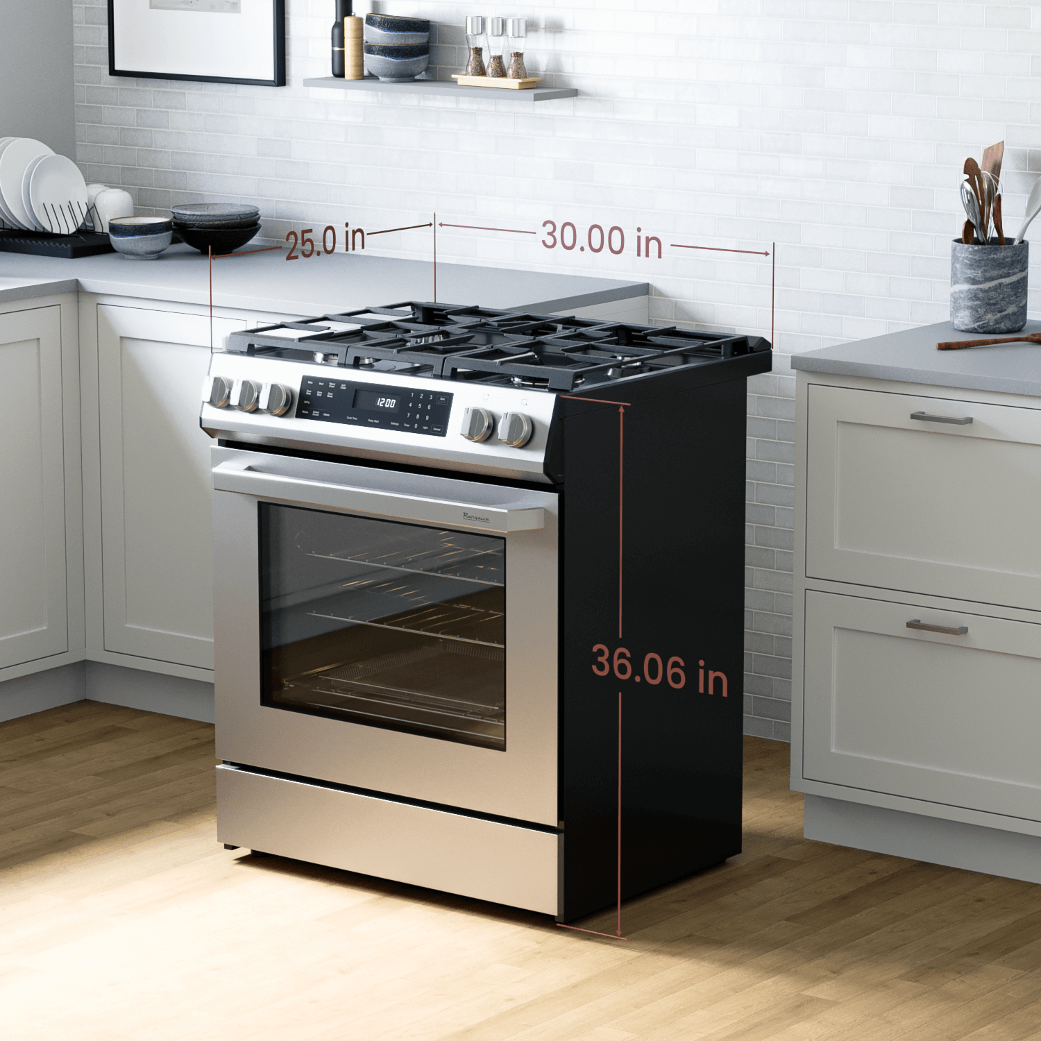 Rangaire 30" Gas Range Self-cleaning Air Fry True Convection Oven Slide-in Stainless Steel RRG303GS – Rangaire Appliances, vi