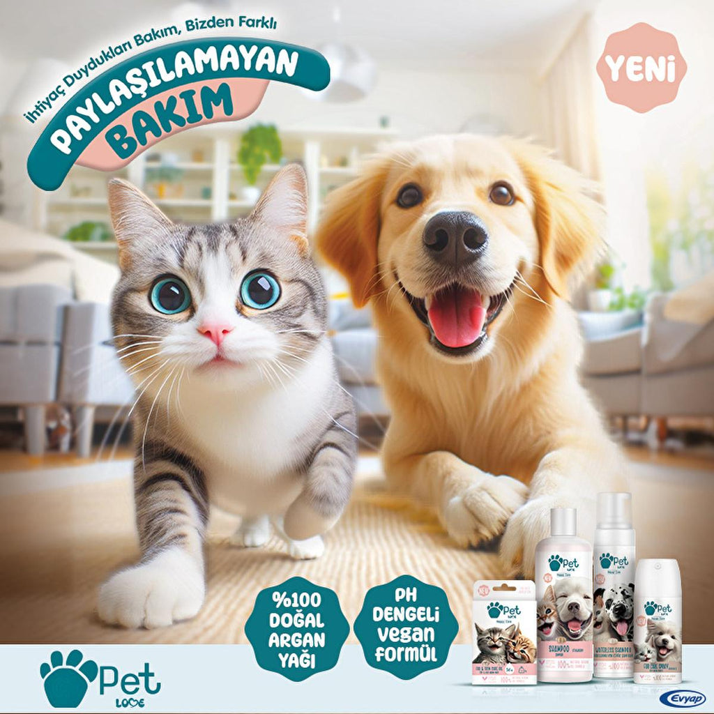Pet Love Argan Oil Shampoo for Cats and Dogs - Natural, Gentle, and Effective Pet Care