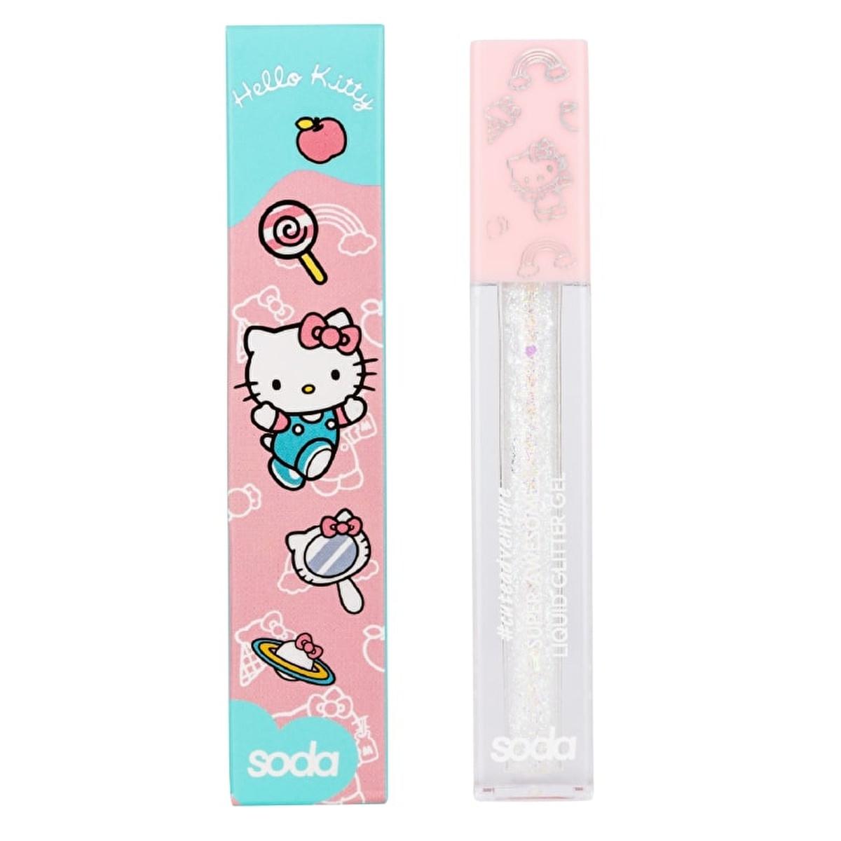 Soda Hello Kitty Glitter Gel for Cosmetic Use - Long Lasting, Shimmering Effect, Social Media Makeup