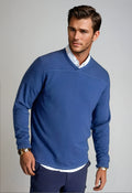Buki Rugvee Pullover V-Neck Sweatshirt - Tokyo Blue — main product shot
