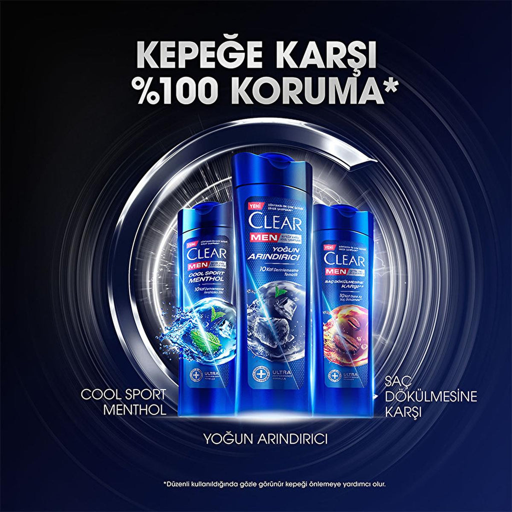 Clear Men Charcoal Dandruff Shampoo - Deep Cleansing Formula for Men | 350 ml