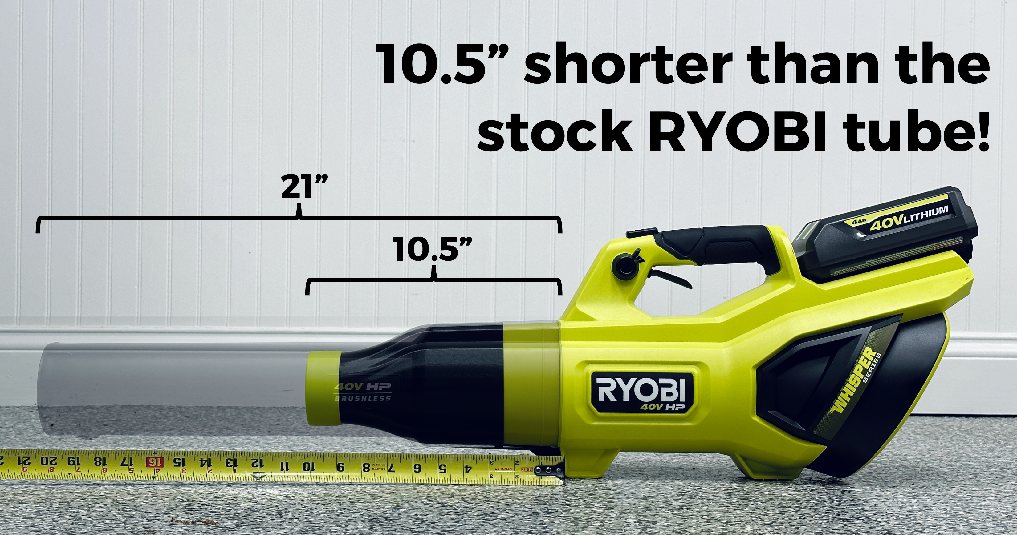 STUBBY® Car Drying Nozzle for RYOBI 730, 650, & 600 CFM Leaf Blowers – Stubby Nozzle Co., view 2