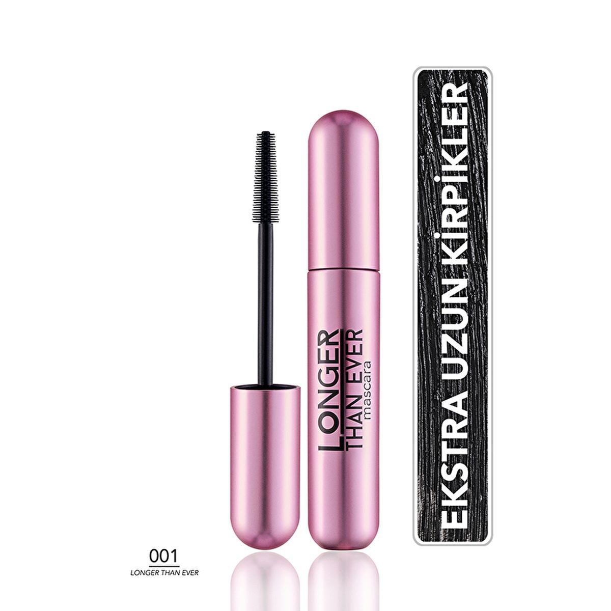 Flormar Longer Than Ever Black Lengthening Mascara: Nourishing Almond Oil & Vitamin E for Long-Lasting, Dramatic Lashes