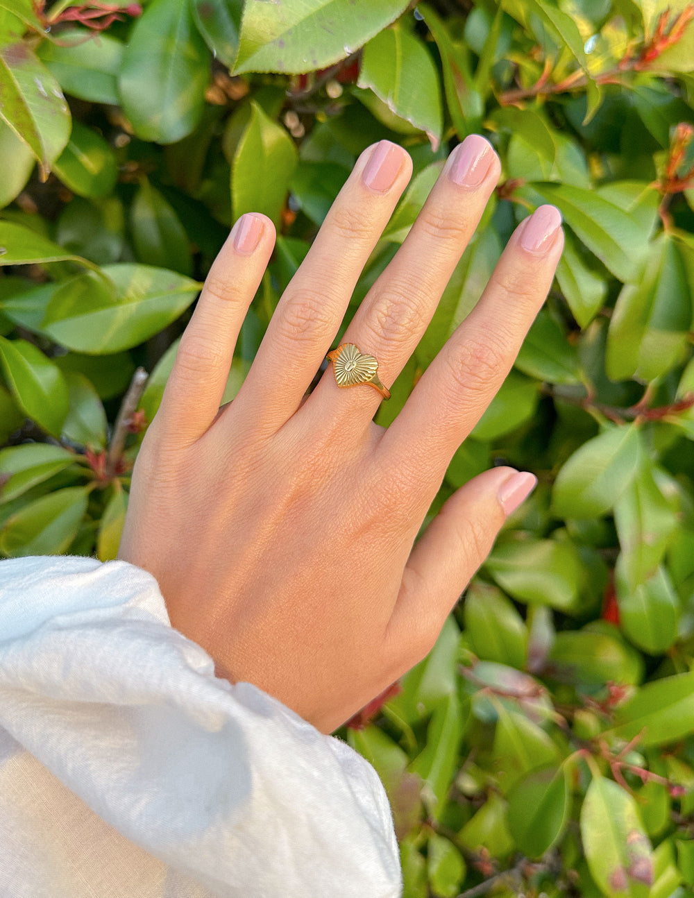 Elevated Faith Radiant Heart Ring — in-use photo