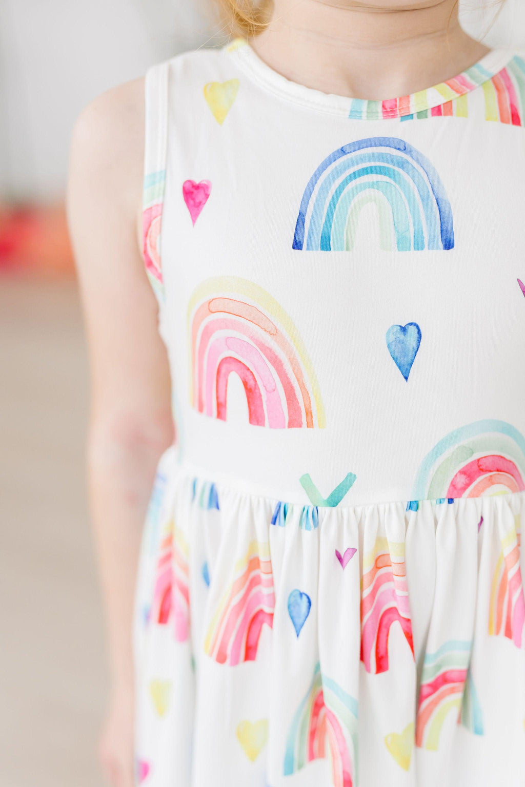 Mila & Rose ® Radiant Rainbows Tank Twirl Dress — detail close-up