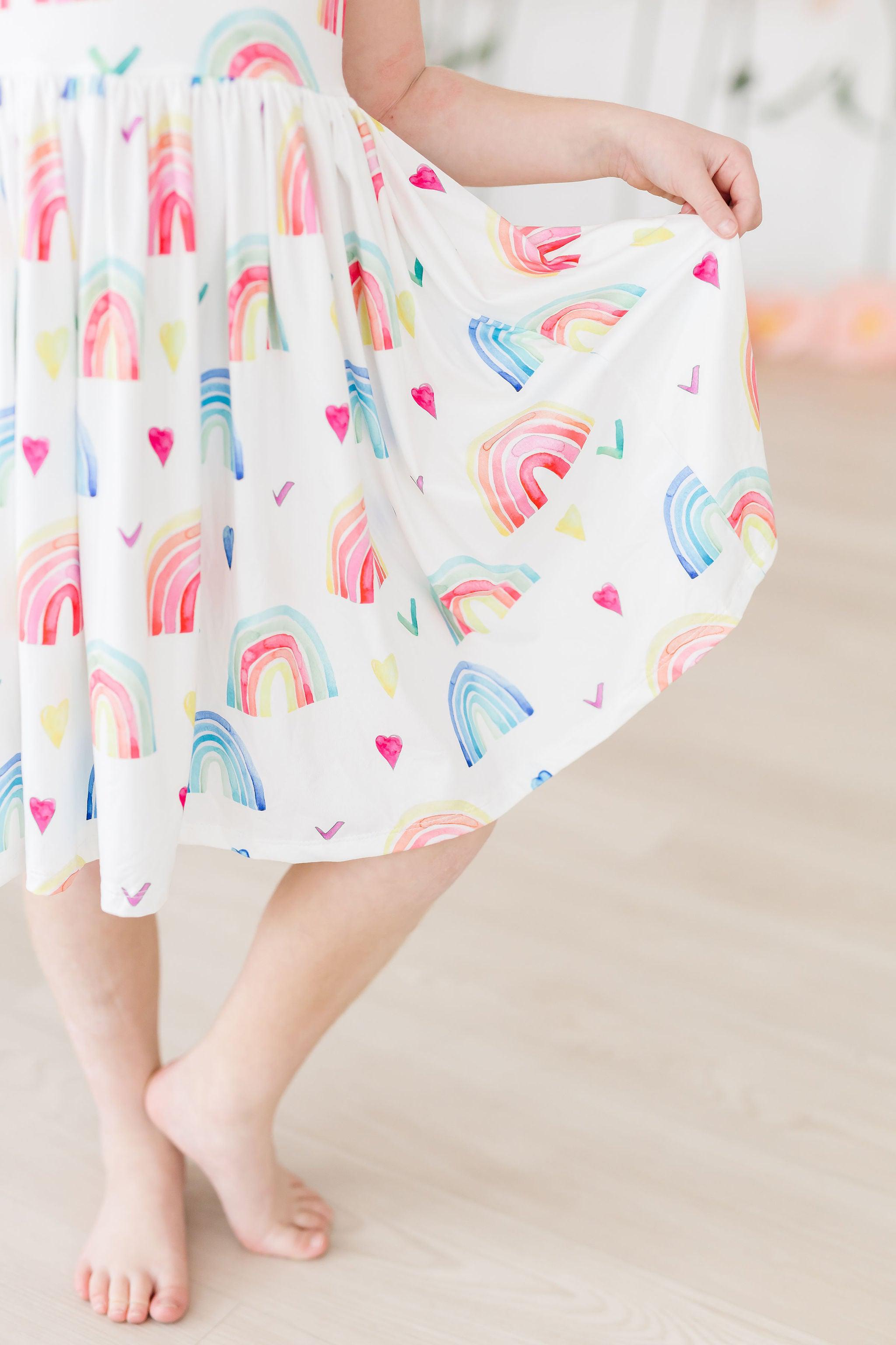 Mila & Rose ® Radiant Rainbows Tank Twirl Dress — side view