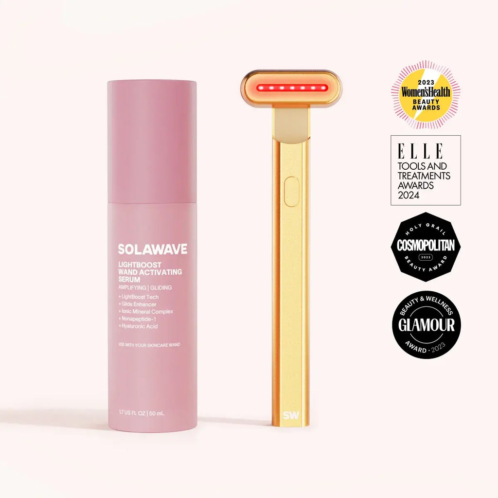 Solawave 4-in-1 Red Light Therapy Wand & Activating Serum Kit — main product shot