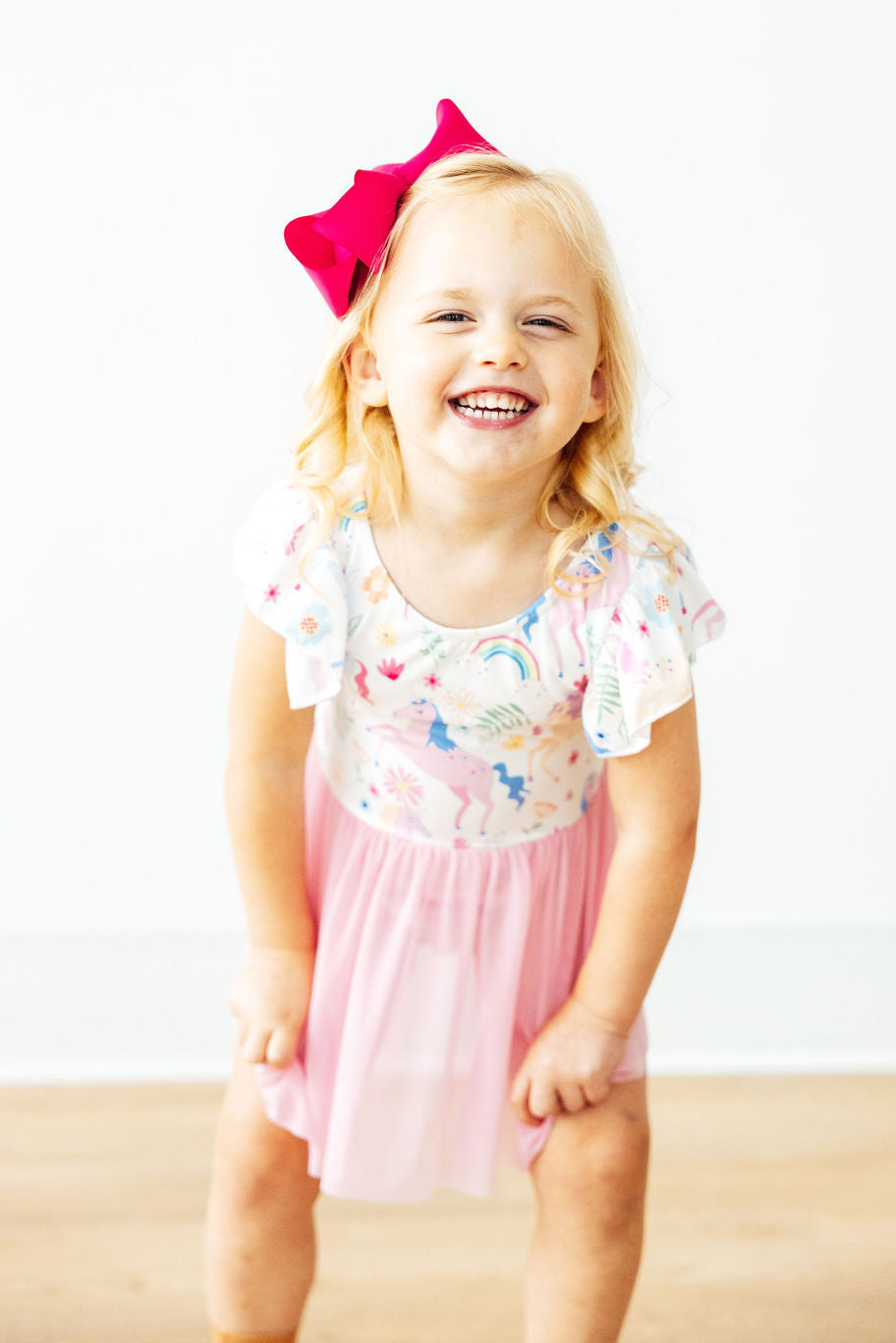 Mila & Rose ® Rainbow Vibes S/S Twirl Leotard — back view