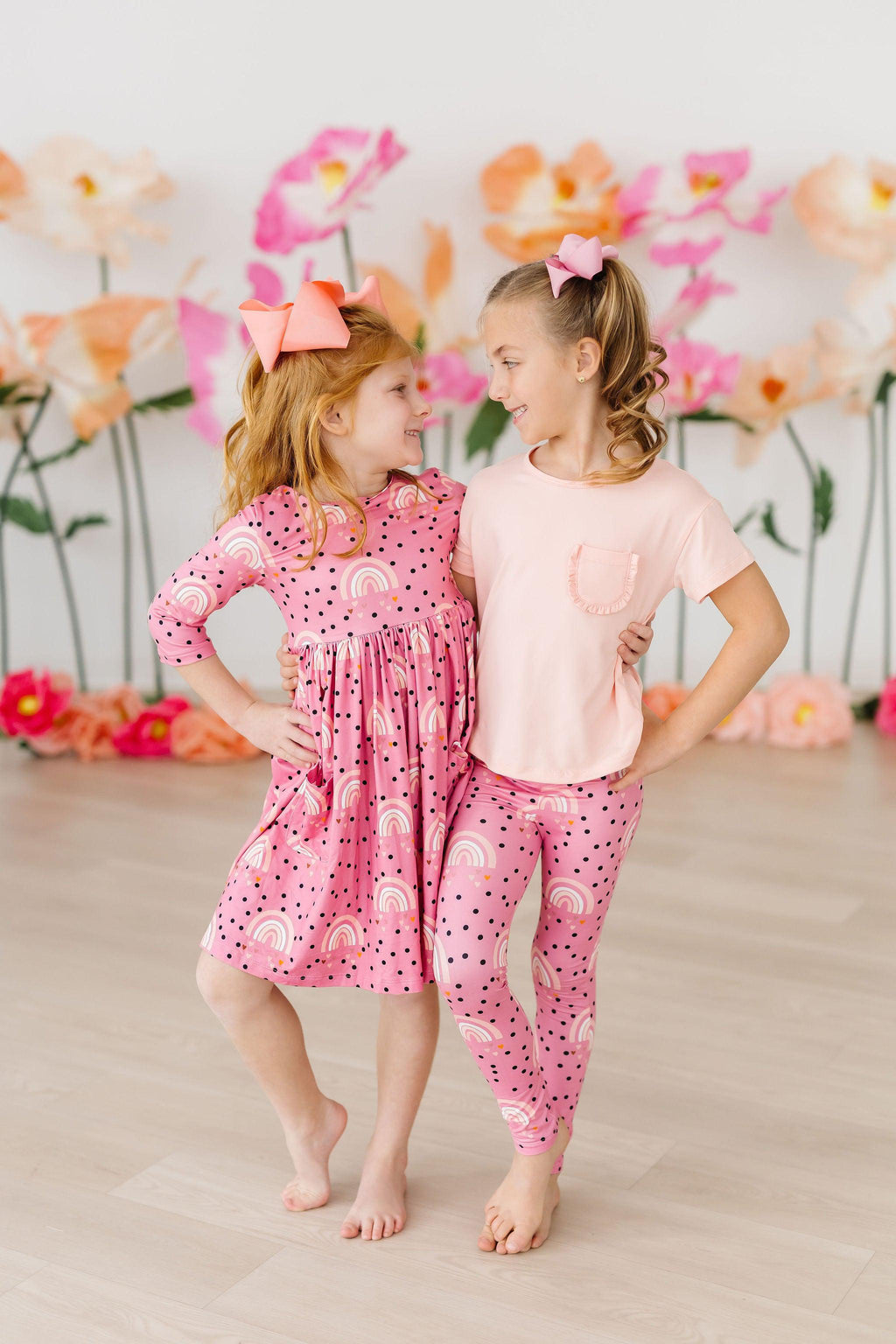 Mila & Rose ® Rainbow Wishes 3/4 Sleeve Pocket Twirl Dress — side view